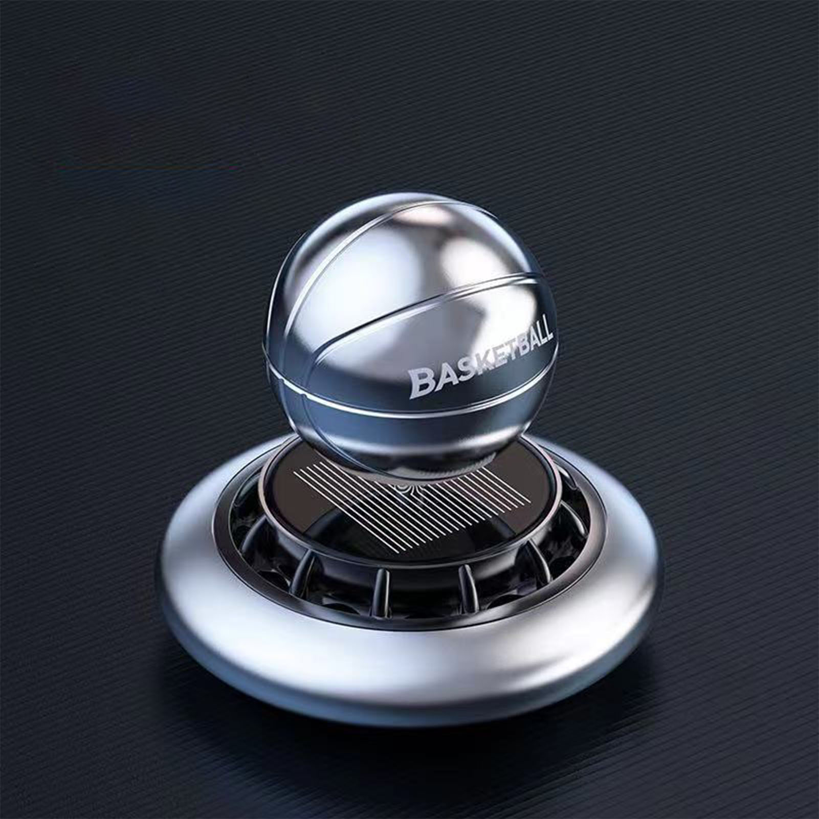 Rotierender, Solarbetriebener Auto-lufterfrischer-ballon Aus Robuster Legierung, Elegantes Silbernes Design, Batterieloser Fahrzeug-lufterfrischer, Praktisches Geschenk.