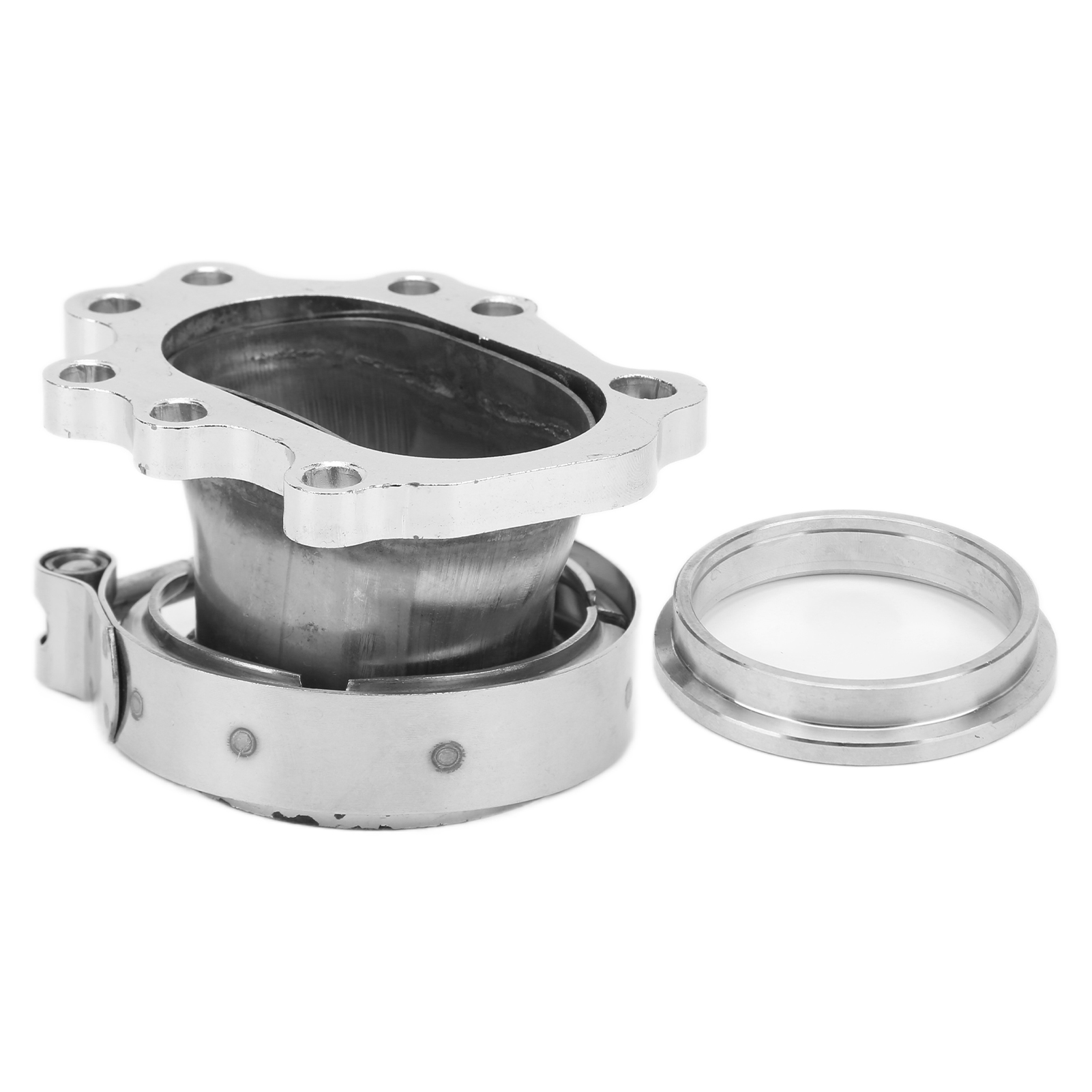 Turbo-downpipe-flansch, 8 Löcher, Edelstahl, 2,5-zoll-v-band-umrüstadapter Für T25, T28, Gt25, Gt28