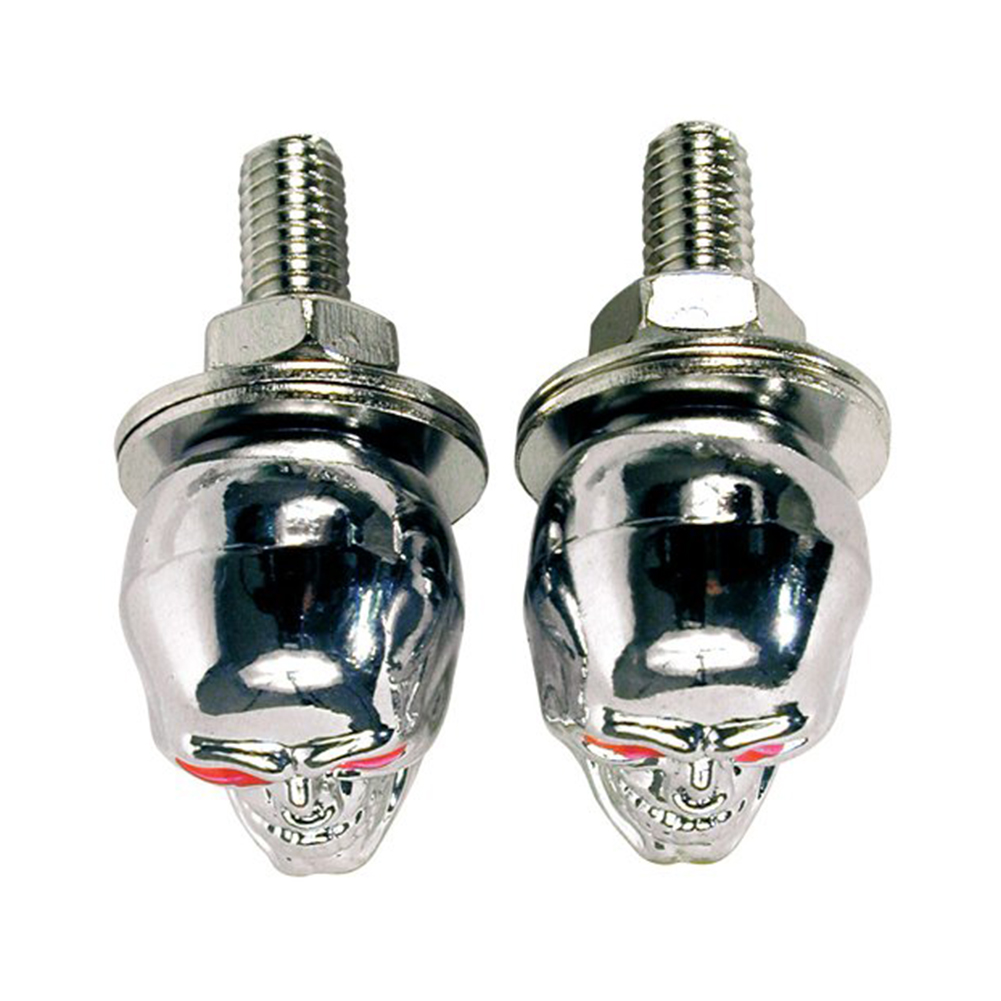 Set Mit 4 Dekorativen 3d-totenkopf-schrauben Zur Befestigung Von Motorradkennzeichen, Stahlschrauben, Gotischer Stil, Robust Und Witterungsbeständig.