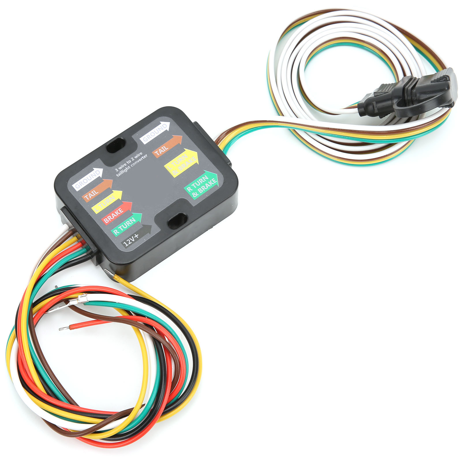 3-zu-2-draht-anhängerverkabelungskonverter, Mit Stromversorgung, 60 Zoll, Led-kompatibel, Für Rücklichter Und Blinker.