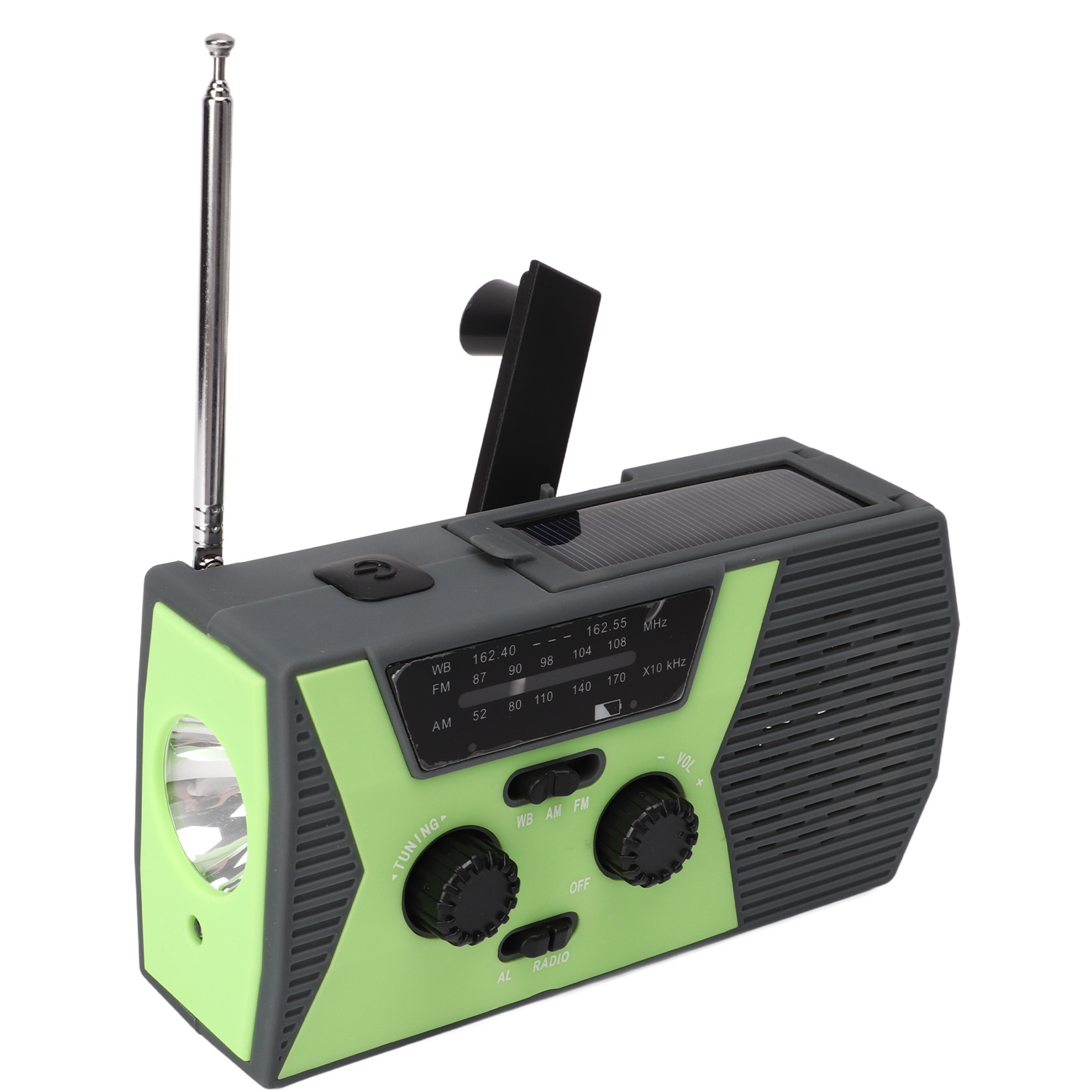 2-watt-solarradio Für Notfälle, Handkurbel, Wasserdicht (ipx3), Usb-ladeanschluss (2,7–4,2 V), Tragbar Für Camping Und Van