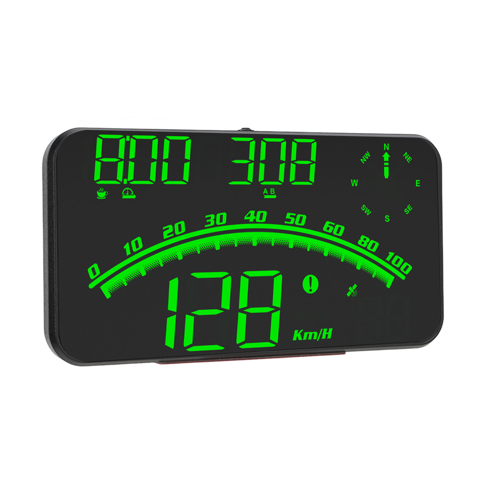 Hochauflösendes Smart-led-hud-display, Multifunktions-geschwindigkeitsalarm, Gps, Universeller 5v-pkw-/lkw-tachometer, Grün