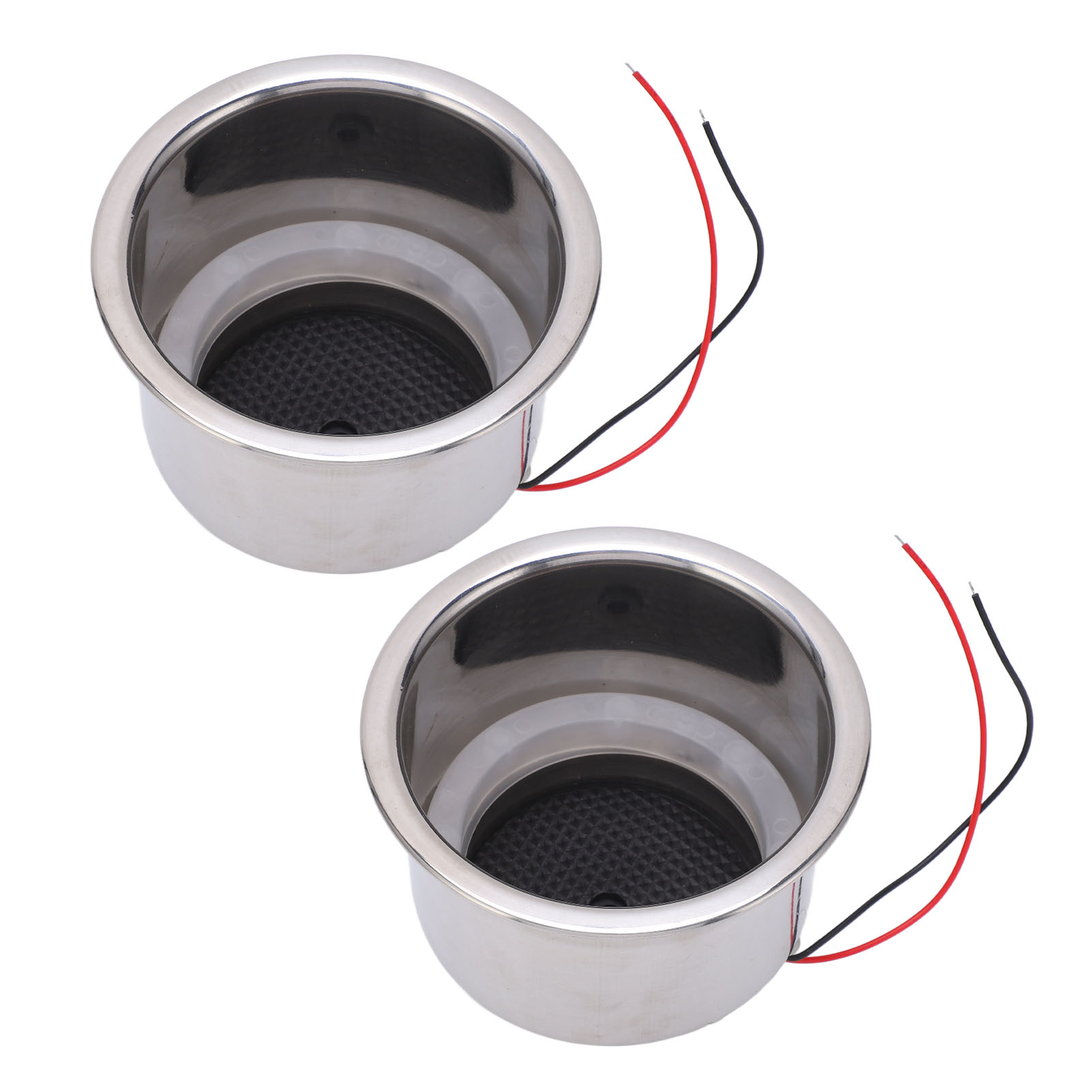 2-teiliger Beleuchteter Getränkehalter, 8 Leds, Edelstahl 304, Wasserablauf, Für Boot/auto, Grüne Led