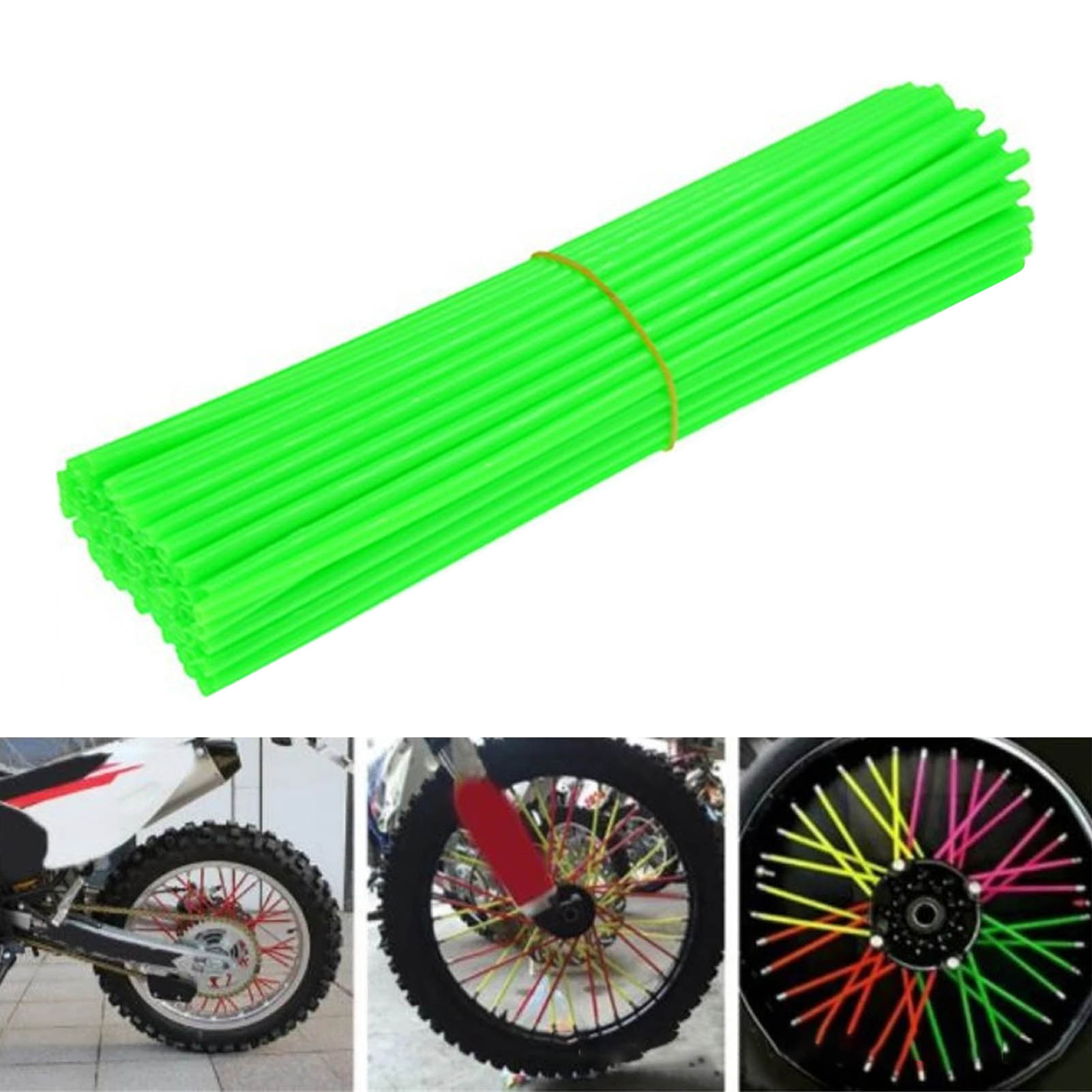 72 Universelle, Dekorative Fahrradspeichenabdeckungen, Grüne Speichenschützer Für Mountainbikes Und Dirtbikes, 72-teiliges Set