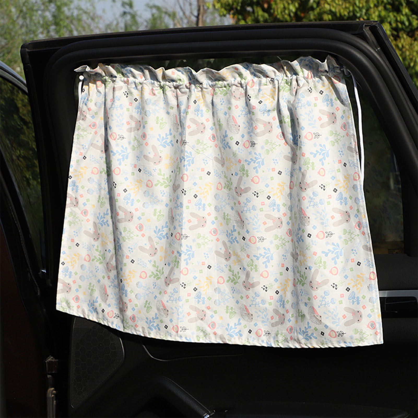 Sonnenschutzrollo Fürs Auto, Saugnapf, Uv-schutz, Seitlicher Hitzeschutz, Hasenmotiv, Verdunkelung, 2 Stück