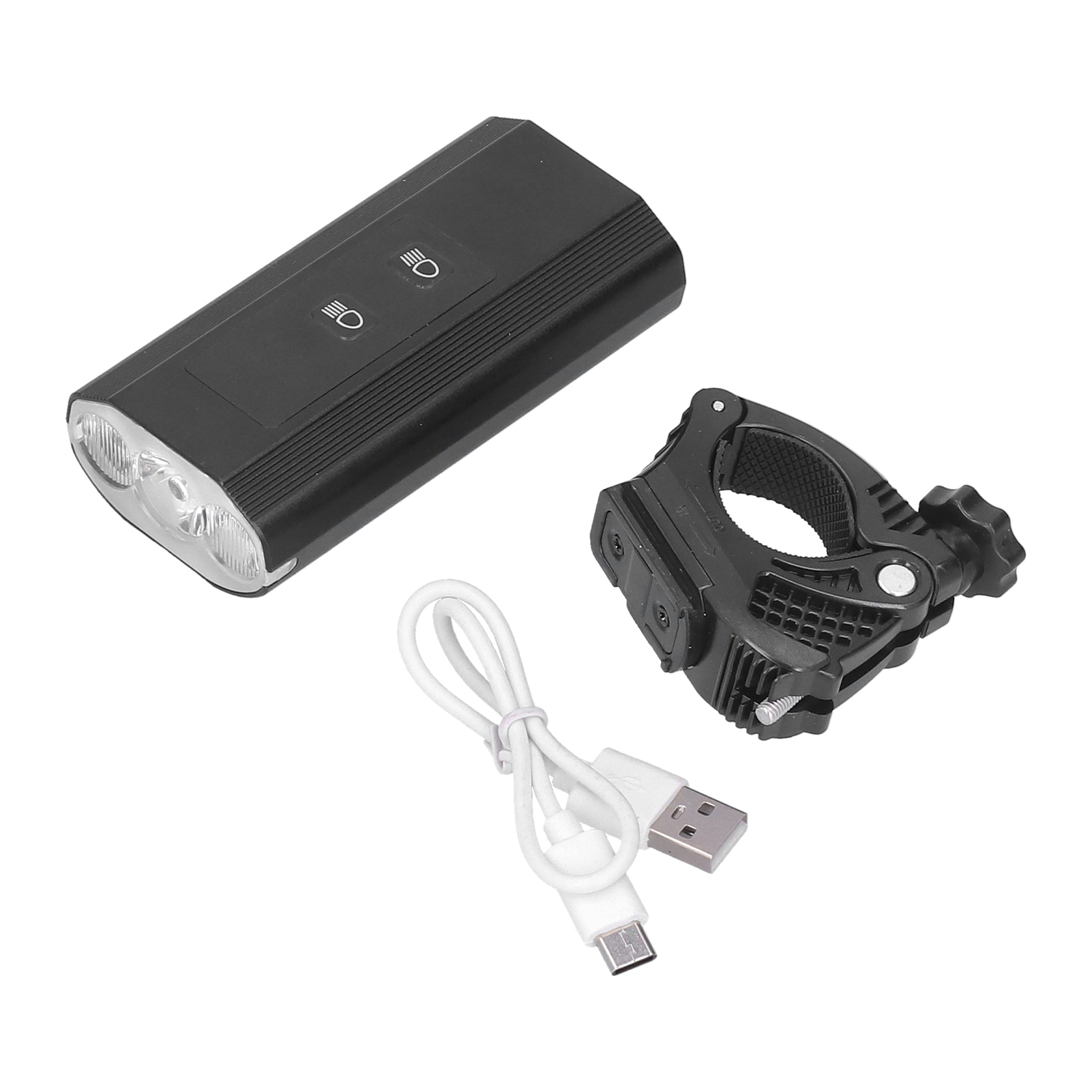 3-led-fahrradlampe, Verstellbar, Wasserdicht, Mit Akkuanzeige Und Usb-ladefunktion Für Rennrad Und Mountainbike