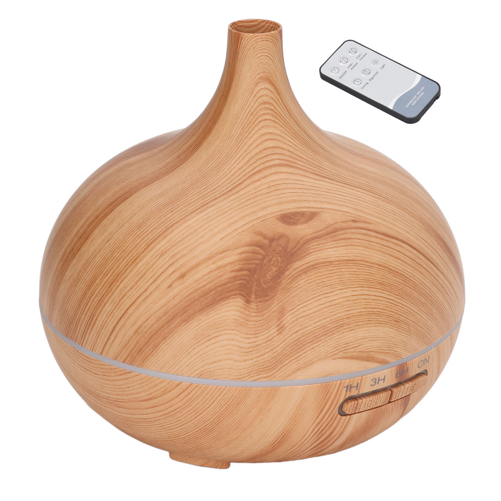 Tisch-luftbefeuchter 400 Ml, Holzoptik, Farbige Led-beleuchtung, Extrem Leise, Fernbedienung, Aromatherapie-diffusor, 100–240 V, Eu-stecker