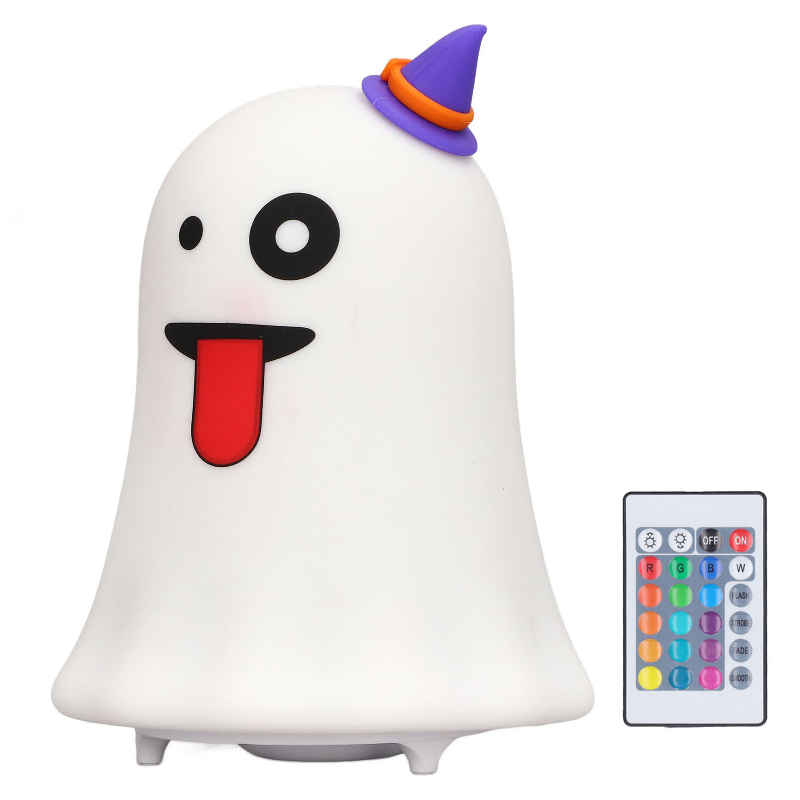 Led-nachtlampe Mit Silikon-touchsensor, 7 Farben, Usb-ladefunktion, Geister-nachtlicht Mit Fernbedienung Für Halloween