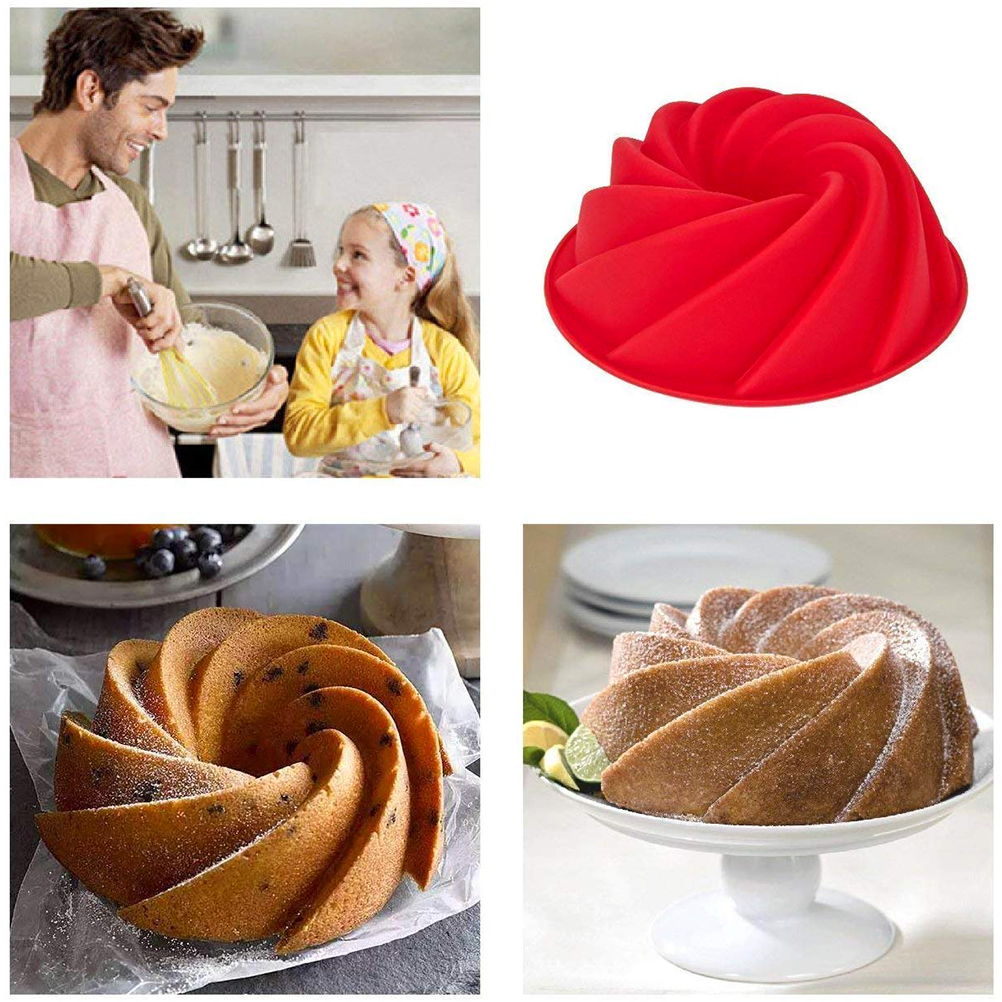 Silikon-spiralform, 23 Cm, Antihaft-kuchenform, 3d-brotkuchenform, Diy-backform, Große Backform, Backzubehör