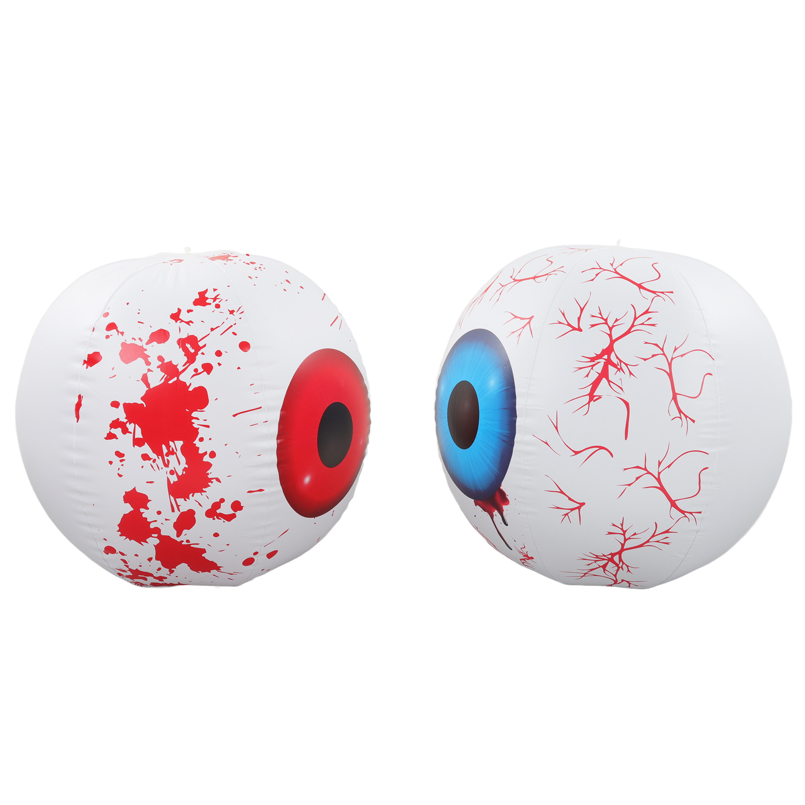 2er-set Aufblasbare Gruseldekorationen Mit 12-farbig Verstellbarer Led-augapfellampe Für Halloween-partys (blau Und Rot)