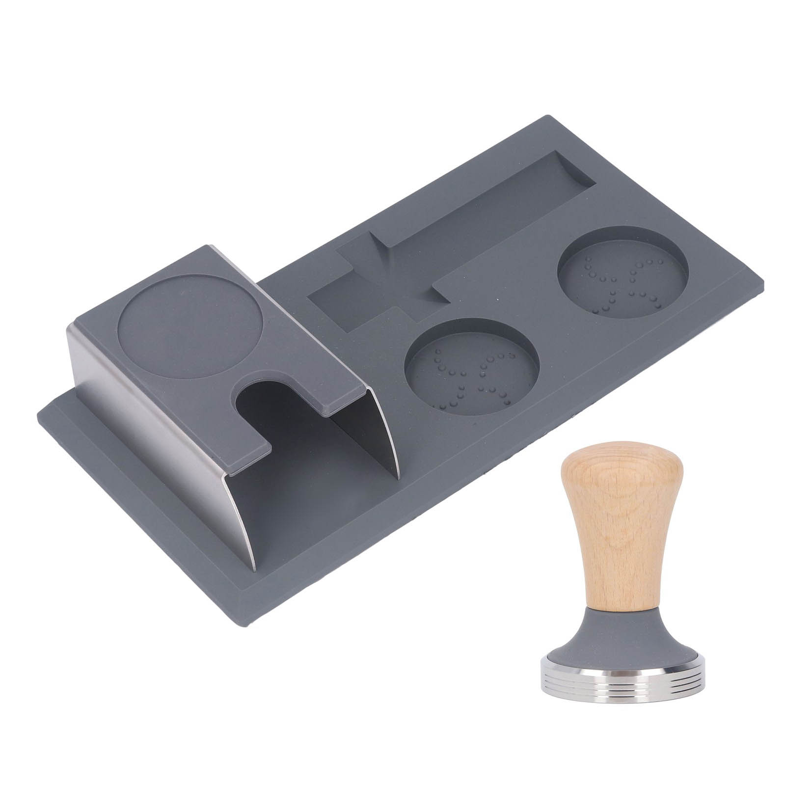 Graue Silikon-kaffee-tampermatte, Eckmatte Für Kaffeezubehör, Tampermatte Mit 58-mm-tamper