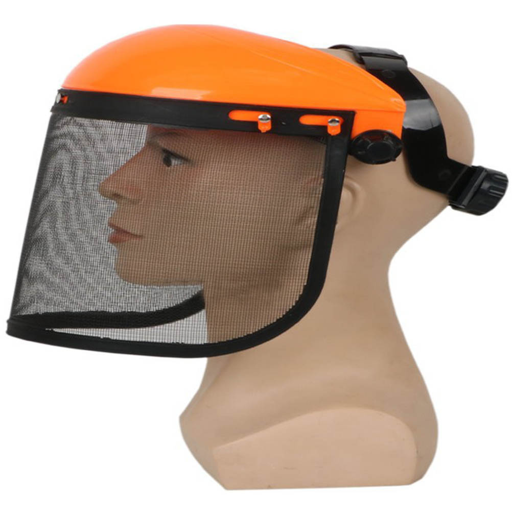 Schutzhelm Mit Vollgesichtsnetz Für Forstarbeiten Mit Freischneidern Und Rasenmähern