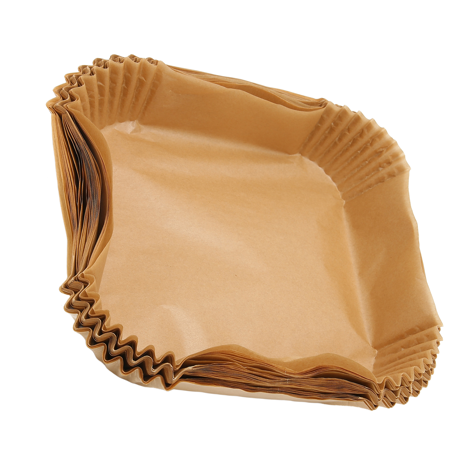 Packung Mit 100 Einweg-pergamentpapierbögen, Antihaftbeschichtet, Wasserfest Und Ölbeständig, Quadratisch, Für Mikrowellenfritteusen, Naturholzfarbe.