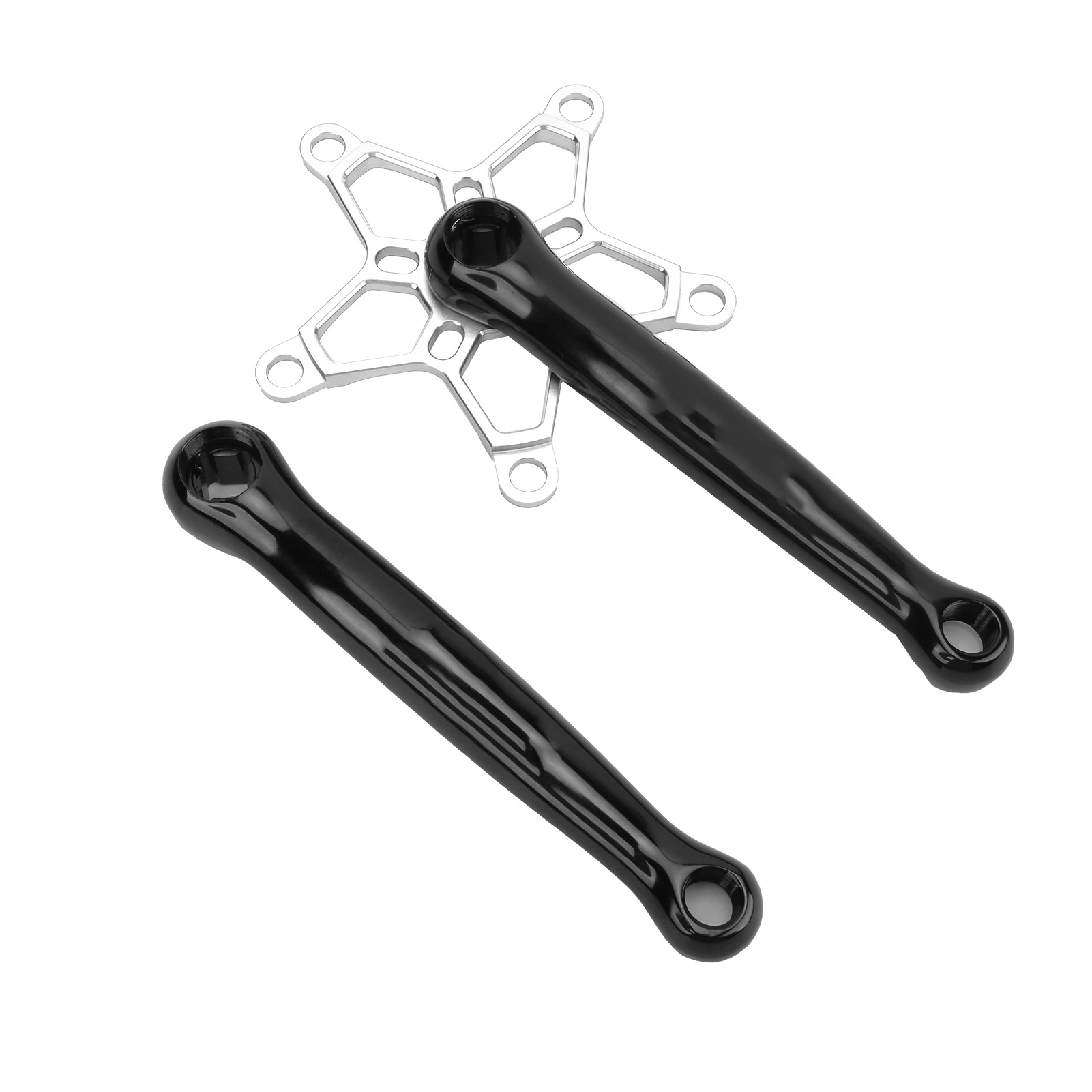Pédalier Vtt Meijun 170 Mm 130 Bcd, Manivelles Gauche Et Droite, Argent
