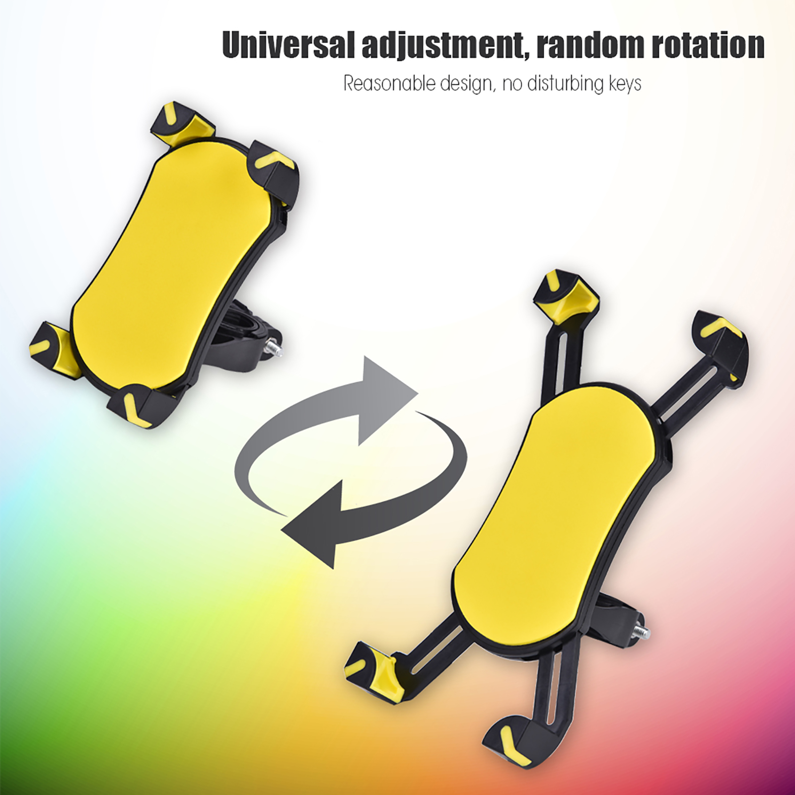 Support De Guidon Pour Téléphone Portable Gps De 3,5 À 6,5 Pouces Pour Moto, Vélo (jaune)