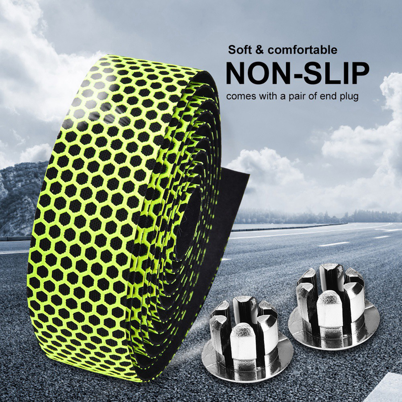 Paire D'Embouts De Guidon Antidérapants Pour Vélo De Route/vtt (vert)