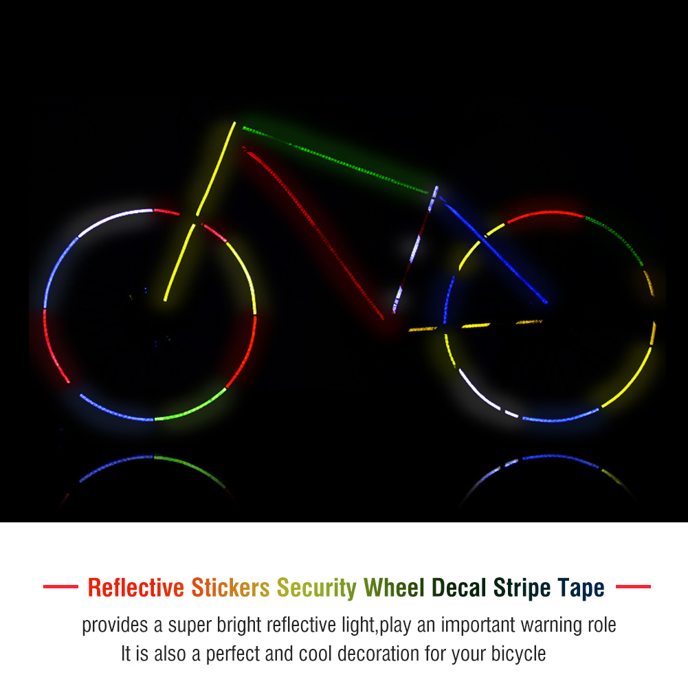 Rouleaux D'Autocollants Réfléchissants De Sécurité Pour Roues De Vélo (jaune)