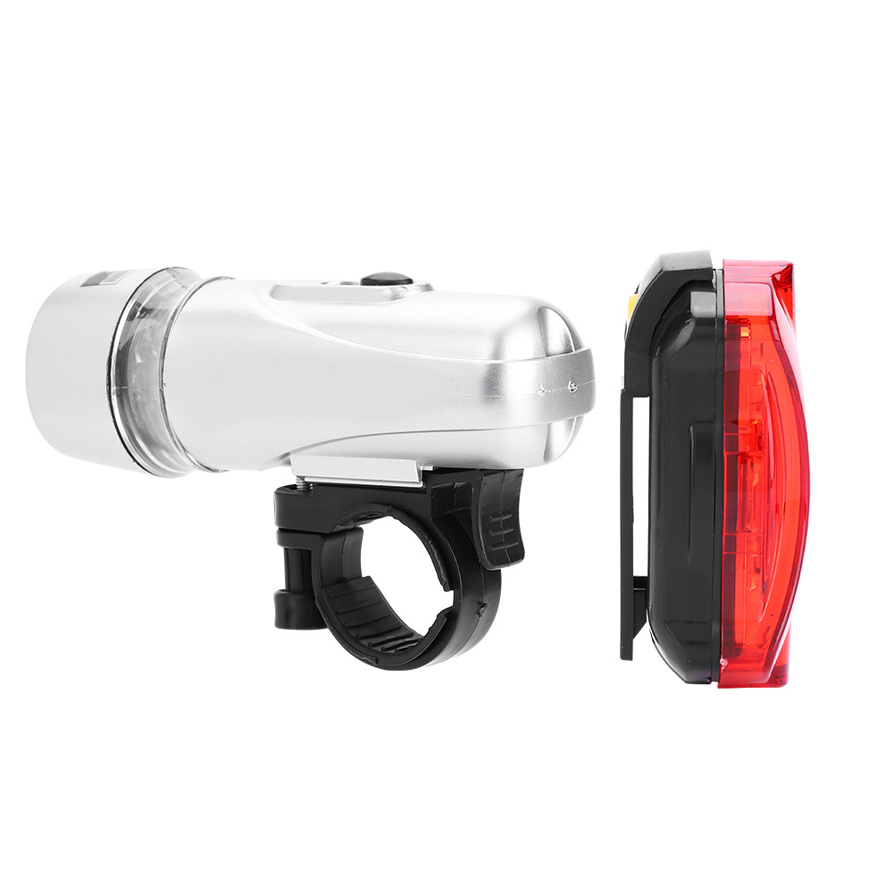 Phare Avant Et Arrière De Vélo Étanche À 5 Led (argenté)