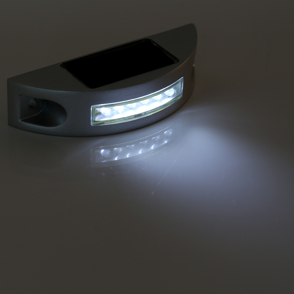 Solar-gartenleuchte Aus Aluminiumguss, 6 Leds, Wasserdicht, Weiß, Für Einfahrt, Wege Und Treppen.