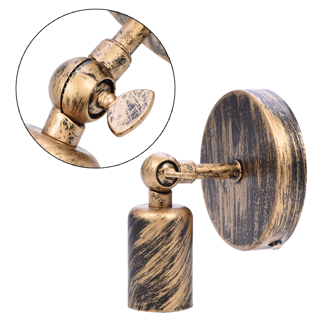 Retro-wandleuchte In Gold Für Bar, Café, Flur, E27-fassung, Vintage-flurleuchte, Elegante Wandhalterung Im Industriestil