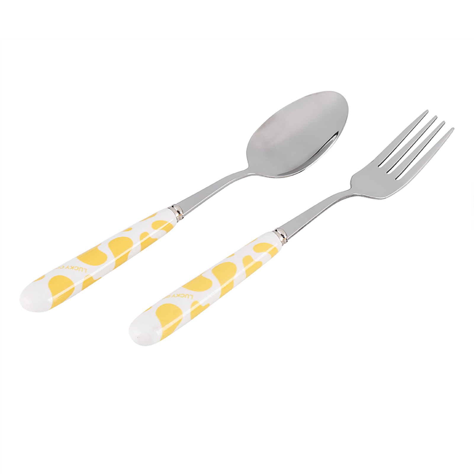 Gelbes 2-teiliges Kindergeschirr-set, Edelstahlbesteck Mit Messer, Gabel Und Löffel, Geschenkbox, Kinderküchengeschirr.