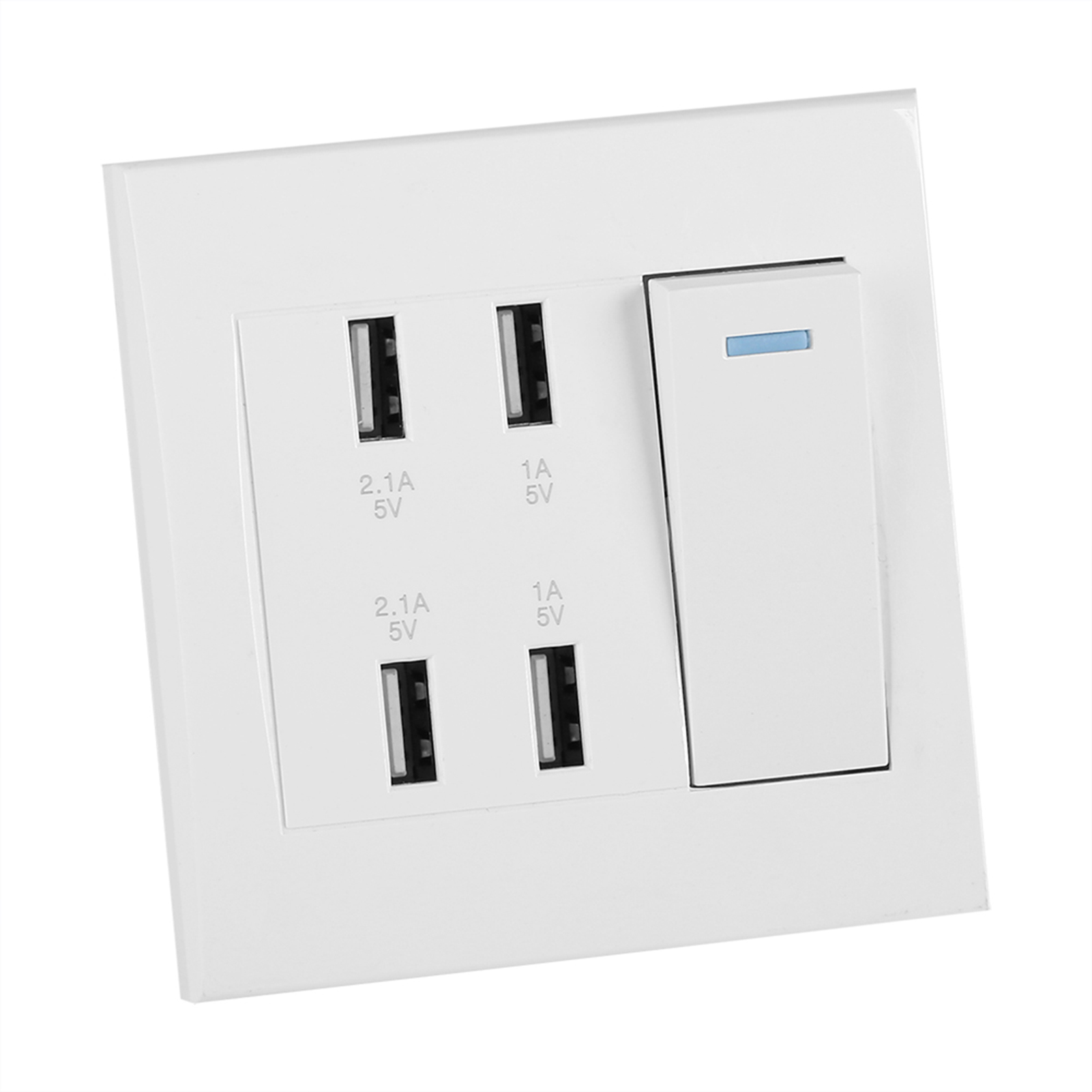 4-port-usb-wandsteckdose Mit Schalter, 5v 2,1a/1a 4100ma Netzteil, 220-250v Einbausteckdose, Steckdosenleiste Für Zuhause