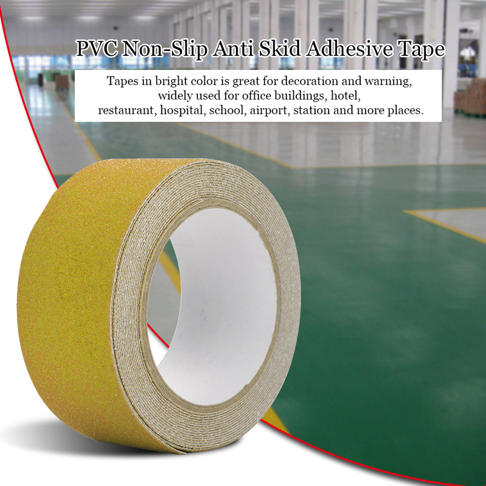 M X 5 Cm Pvc-antirutschband, Rutschfester Streifen Für Treppen Und Böden, Sicherheit Und Dekoration, Leuchtend Gelb, 1 Stück