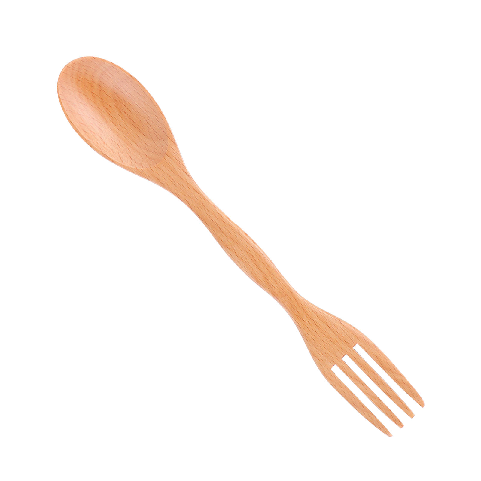 Löffel Und Gabel Aus Buchenholz, Integriertes Besteck Für Küche, Haushalt, Restaurant, Schulkantine, Nachhaltige Und Natürliche Tischdekoration.