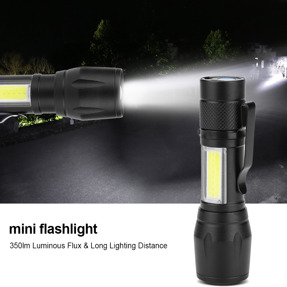 Wiederaufladbare Cob-led-taschenlampe Per Usb, Leichte, Tragbare Taschenlampe, Notbeleuchtung, 3 Modi, Mini-arbeitsleuchte