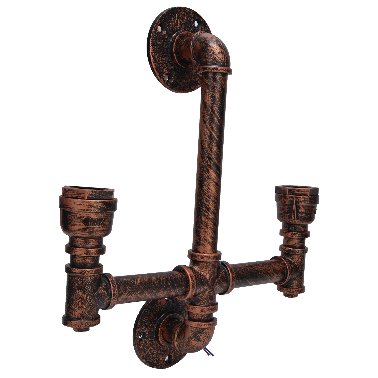 Doppelköpfige Wandleuchte Aus Eisen, Industrielle Steampunk-stil-rohrwandleuchte Mit E27-fassung, Loft-inneneinrichtung, 220 V