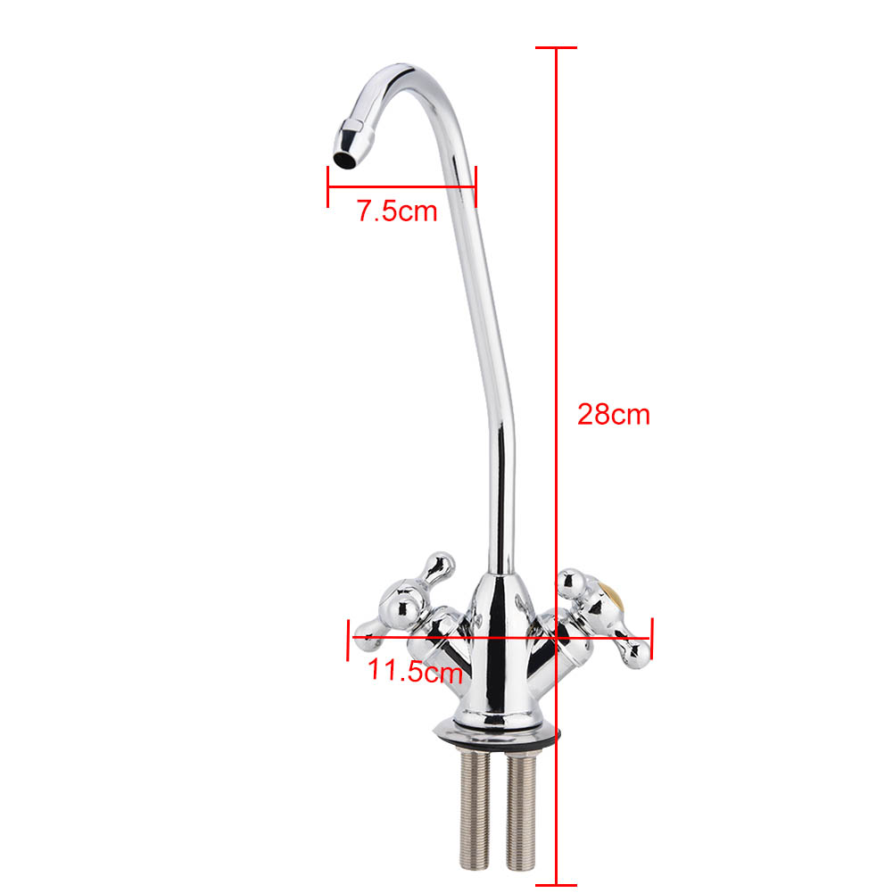 Doppel-1/4"-auslauf-mischbatterie Aus Verchromter Zinklegierung, Küchenarmatur Mit Umkehrosmose-wasserfilter, Trinkwasserversorgung