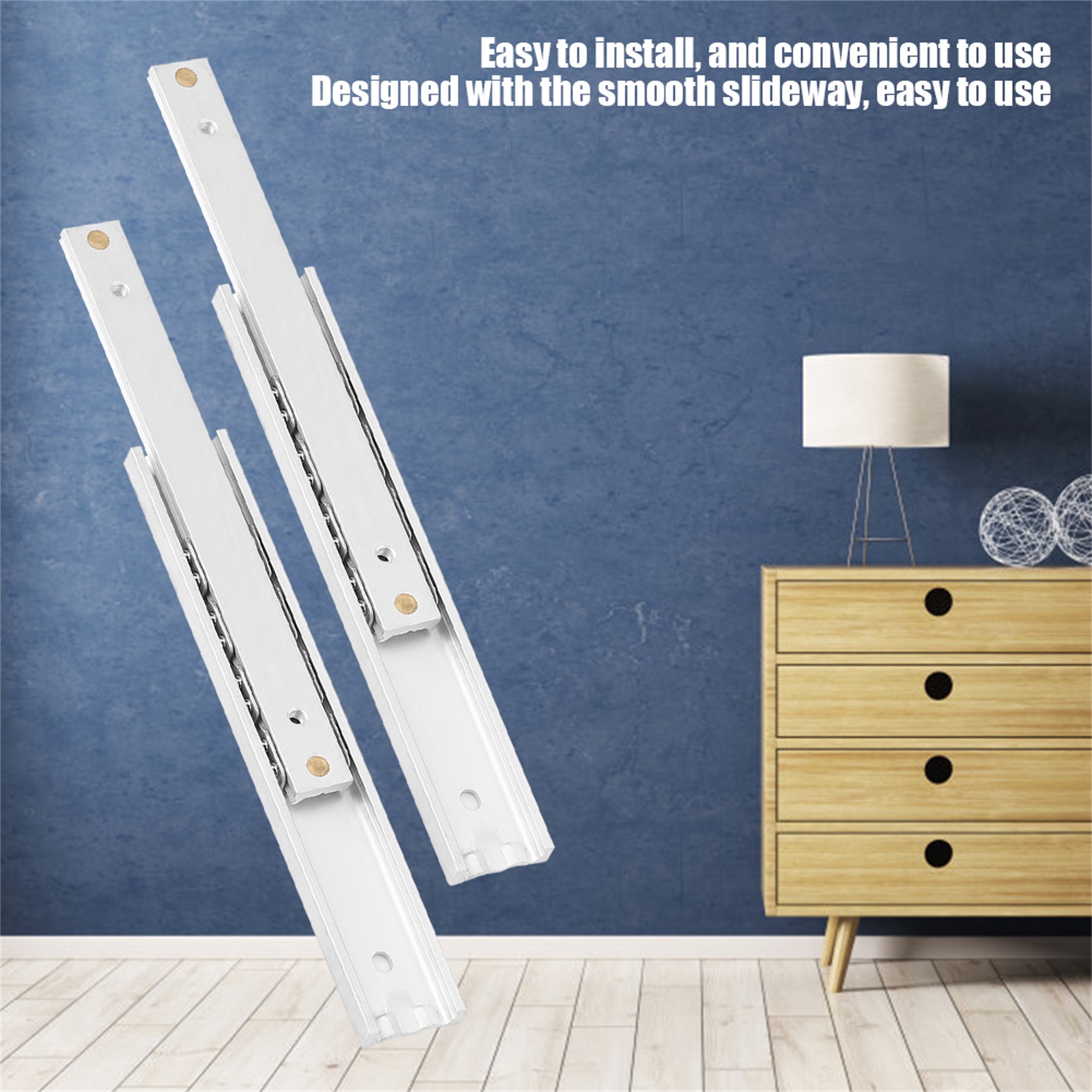 Set Mit 2 Robusten Aluminium-schubladenschienen, Leichtgängig Für Möbel Und Schränke (100 Mm)