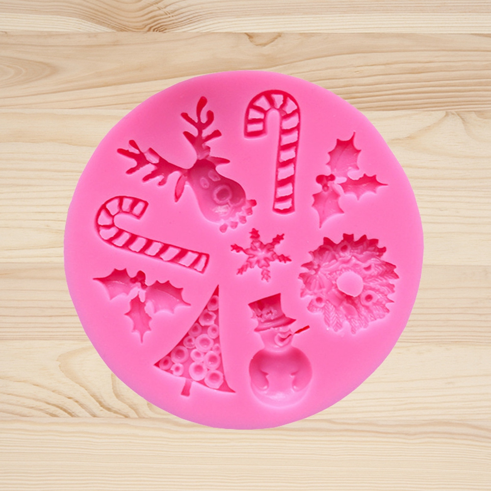 Diy-weihnachts-silikonform Mit Verschiedenen Dekorationen Für Fondanttorten, Schokoladengebäckform (18)