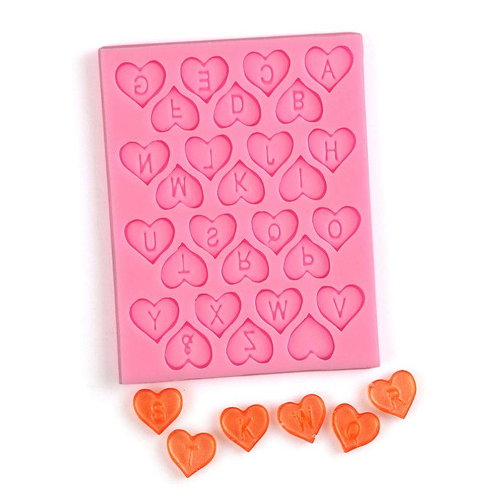 Herzförmige Silikonform Für Buchstaben, Gebäck, Kekse, Schokolade, Zuckerpaste, Als Backutensil.