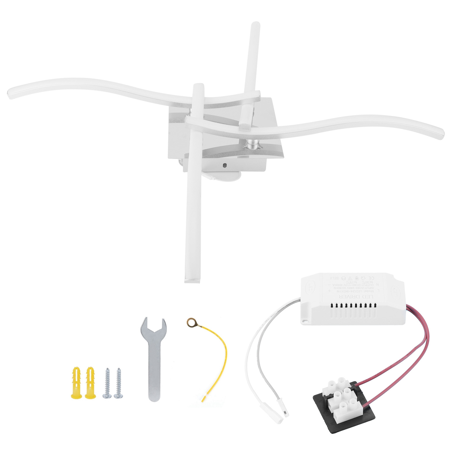 140-led-deckenleuchte Mit Elegantem, Geschwungenem Design, Deckenlampe Für Wohnzimmer, Schlafzimmer, Büro, Ac85-265v