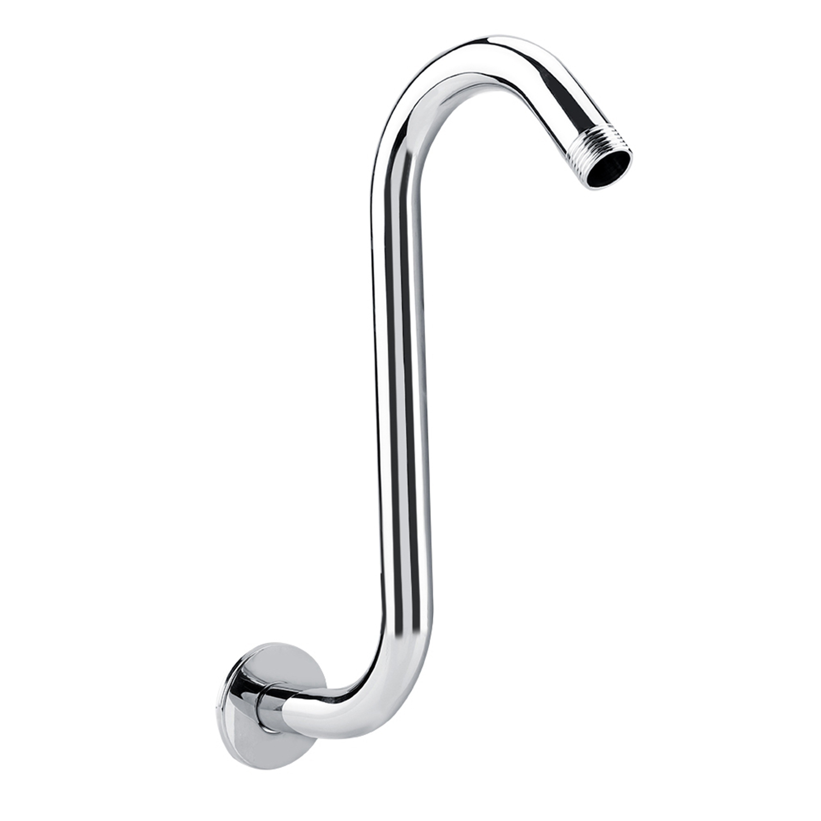 Wandmontierte Duschstütze Aus Edelstahl 201, S-förmig Gebogener Arm, 20 Cm, Erhöht, Badezimmeraccessoire, Chromoberfläche.