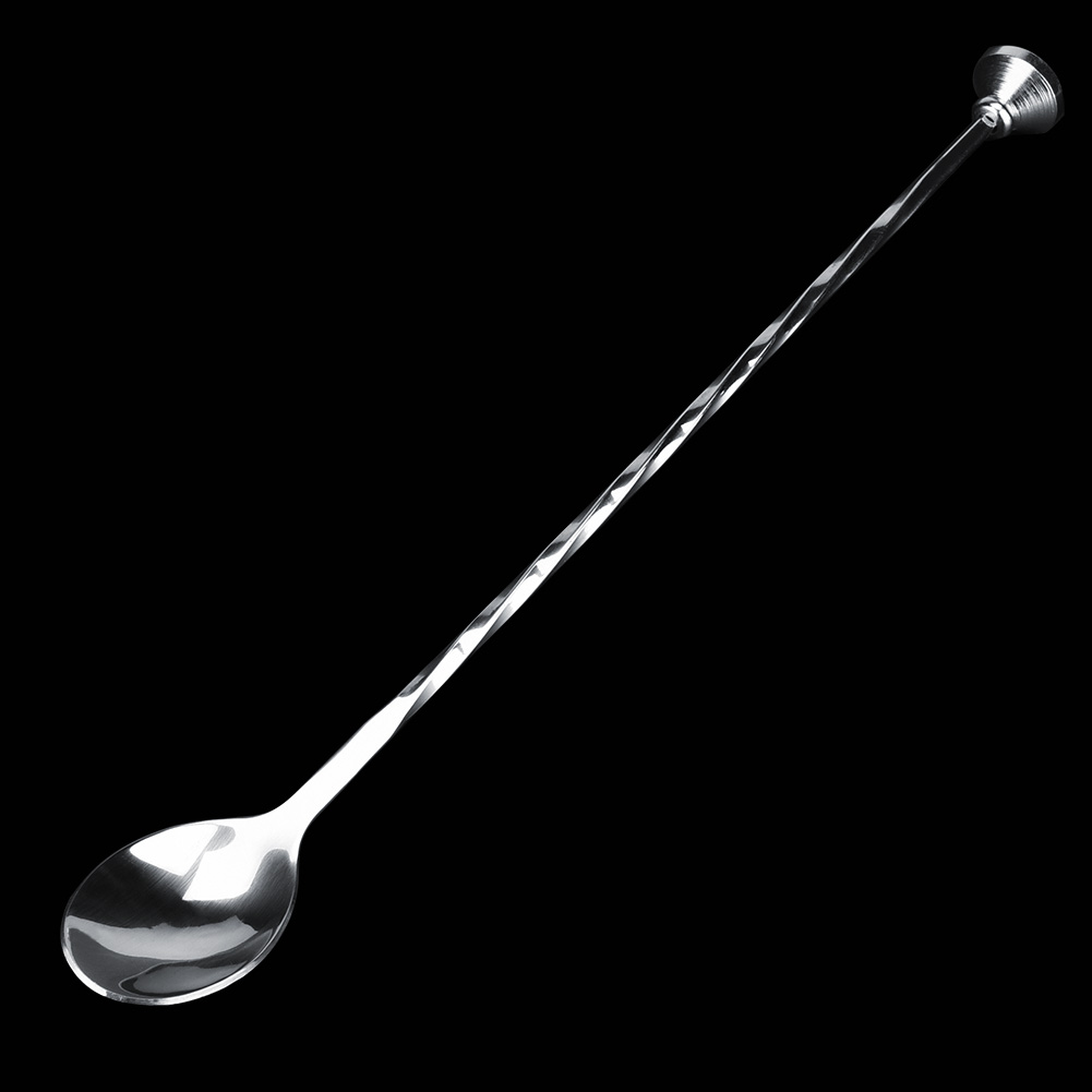 Cocktail-rührlöffel Aus Edelstahl, Barlöffel Mit Langem Griff, Rührspatel Und Cocktailstößel, Professionelles Barzubehör, Utensil Zum Mixen Von Getränken, 1 Stück.