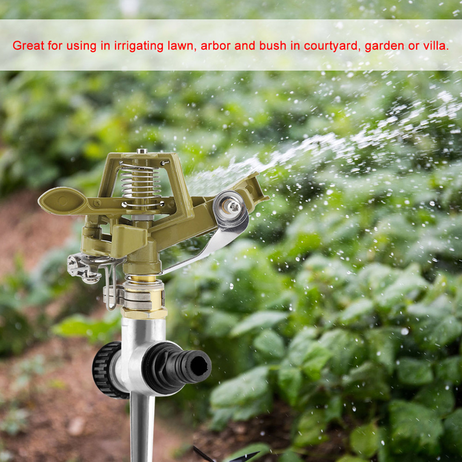 360°-sprinkler Aus Zinklegierung, Erdspieß, Wasserstrahlsprenger Für Rasen, Garten Und Hof, Bewässerungssprüher