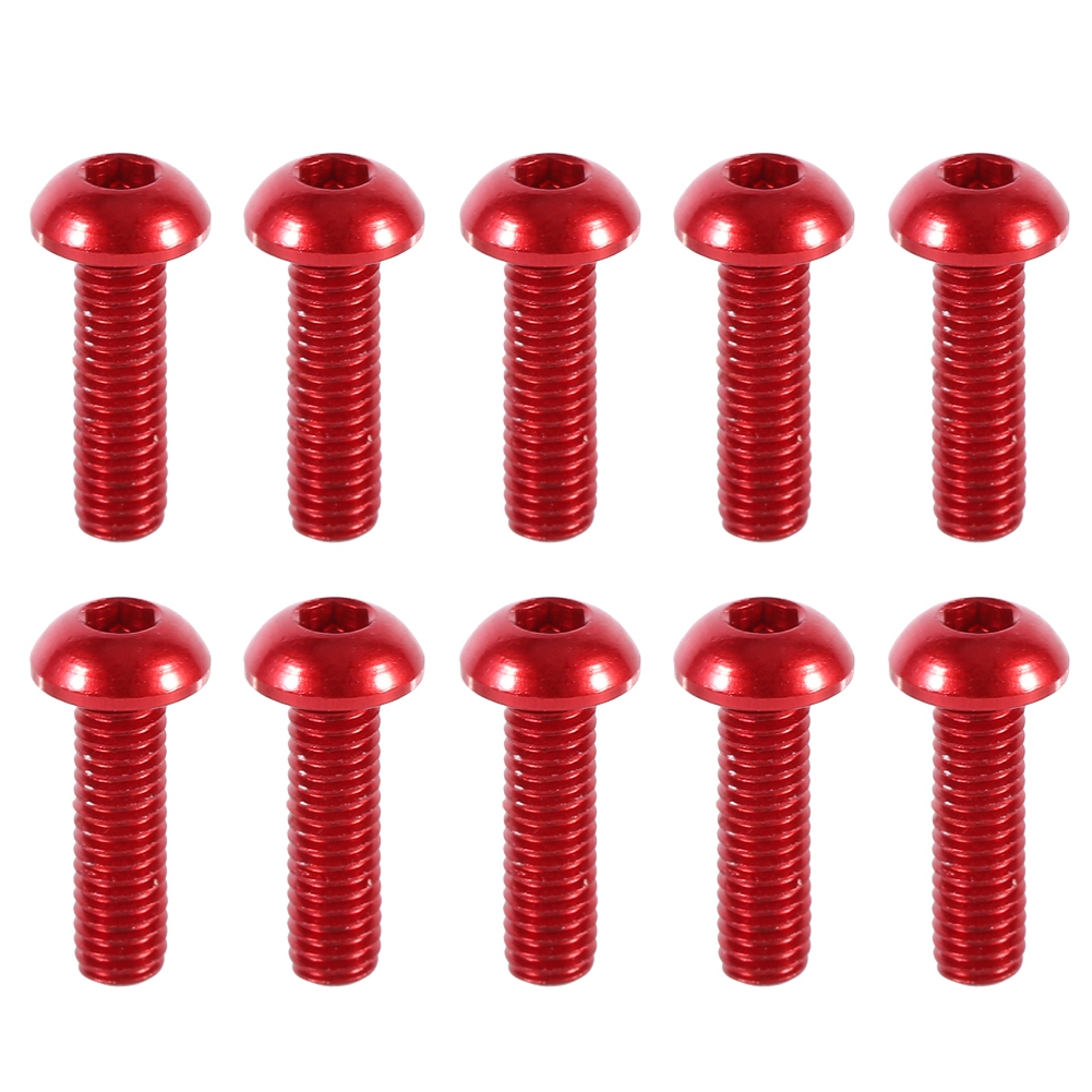 10 M3-schrauben (6–10 Mm) Mit Gewölbtem Kopf Aus Aluminiumlegierung, Metrische Innensechskantschrauben, 10-mm-rotschraube