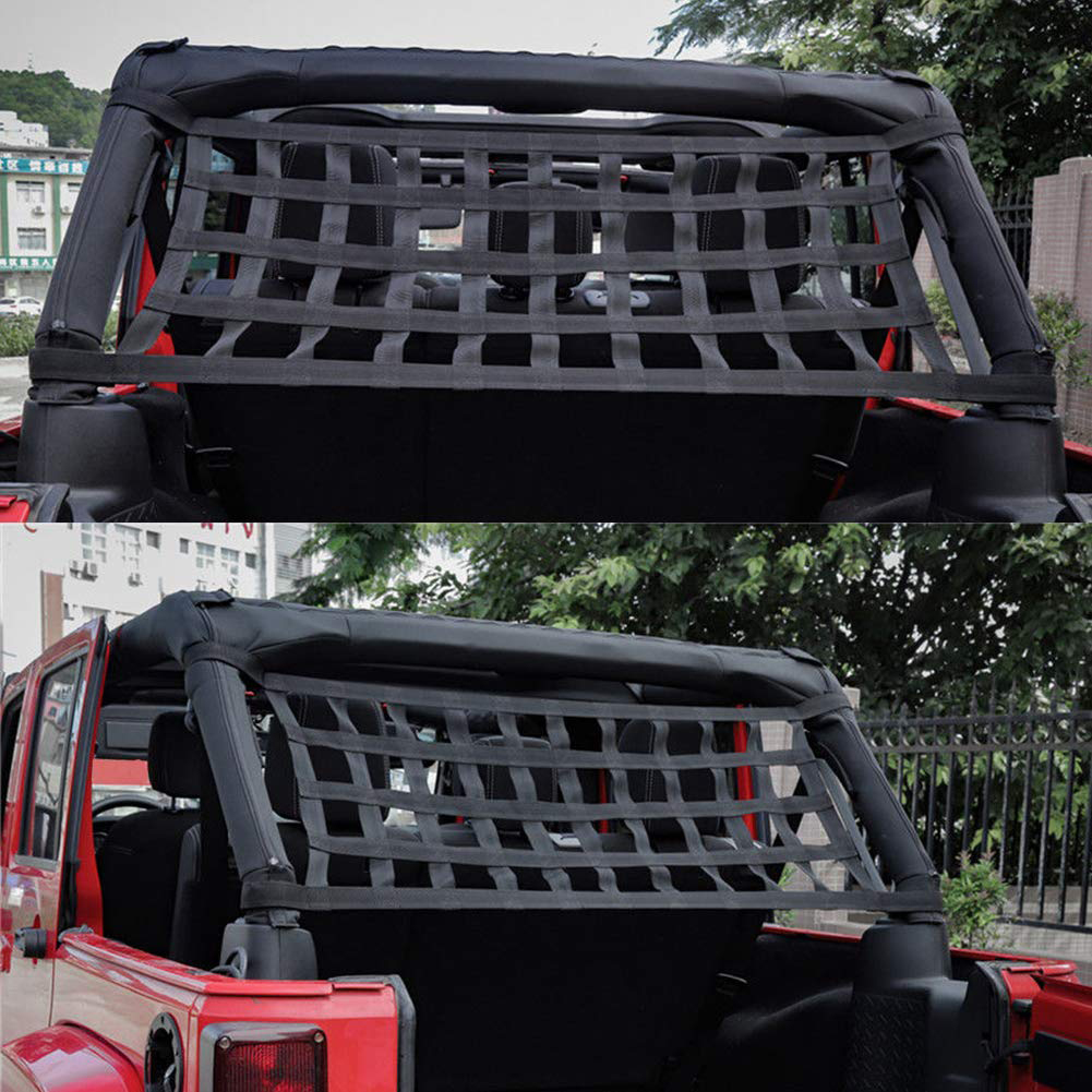 Gepäcknetz Für Jeep Wrangler Jk 2007-2018, Dachhängematte, Schlafbereich Im Auto, Stauraum Für Zubehör, Robustes Netzgewebe, 4-teilig.