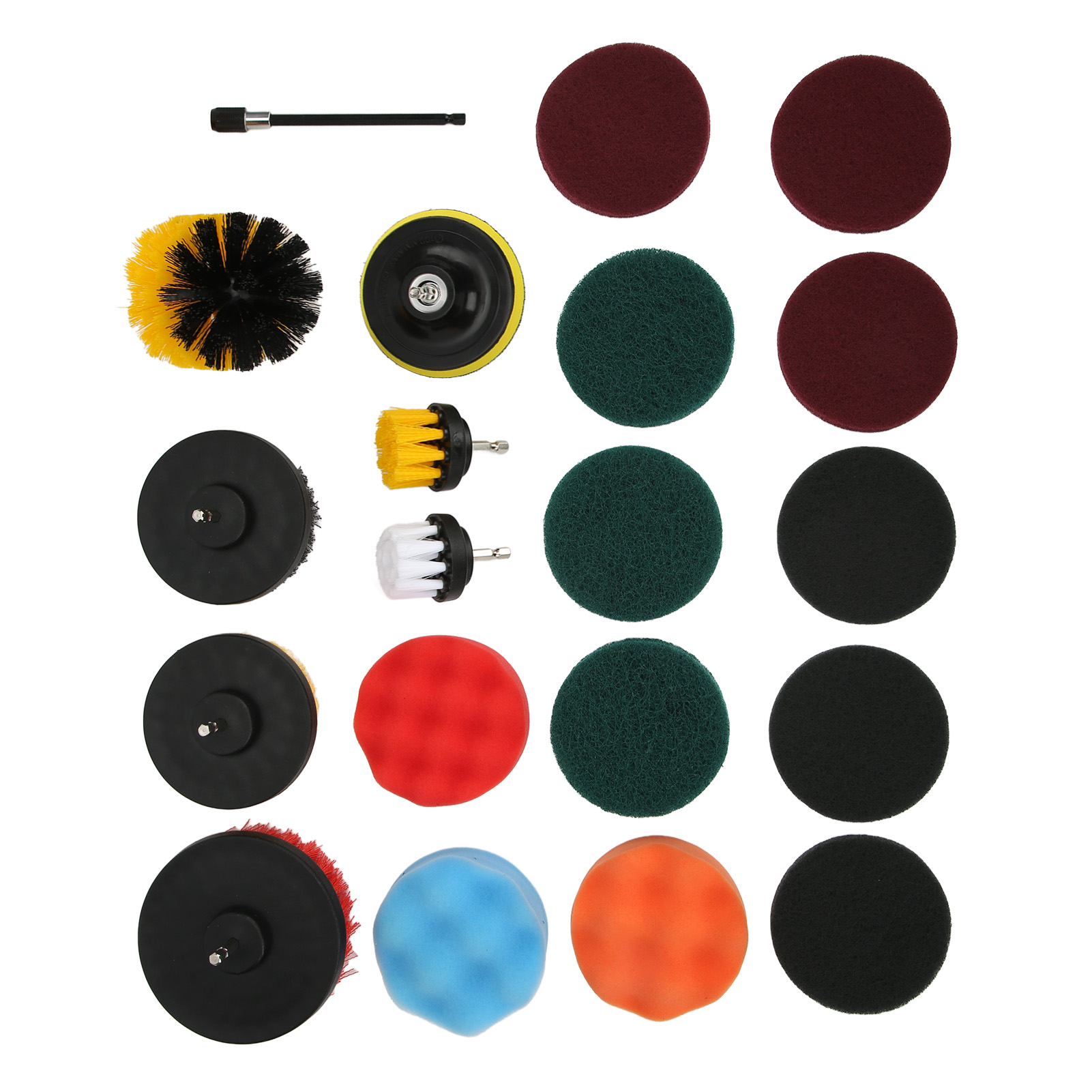 Set Mit 20 Bohrmaschinenbürsten, Vielseitiges Reinigungszubehör, Scheuerschwämme Für Auto Und Haushalt, Komplettset.