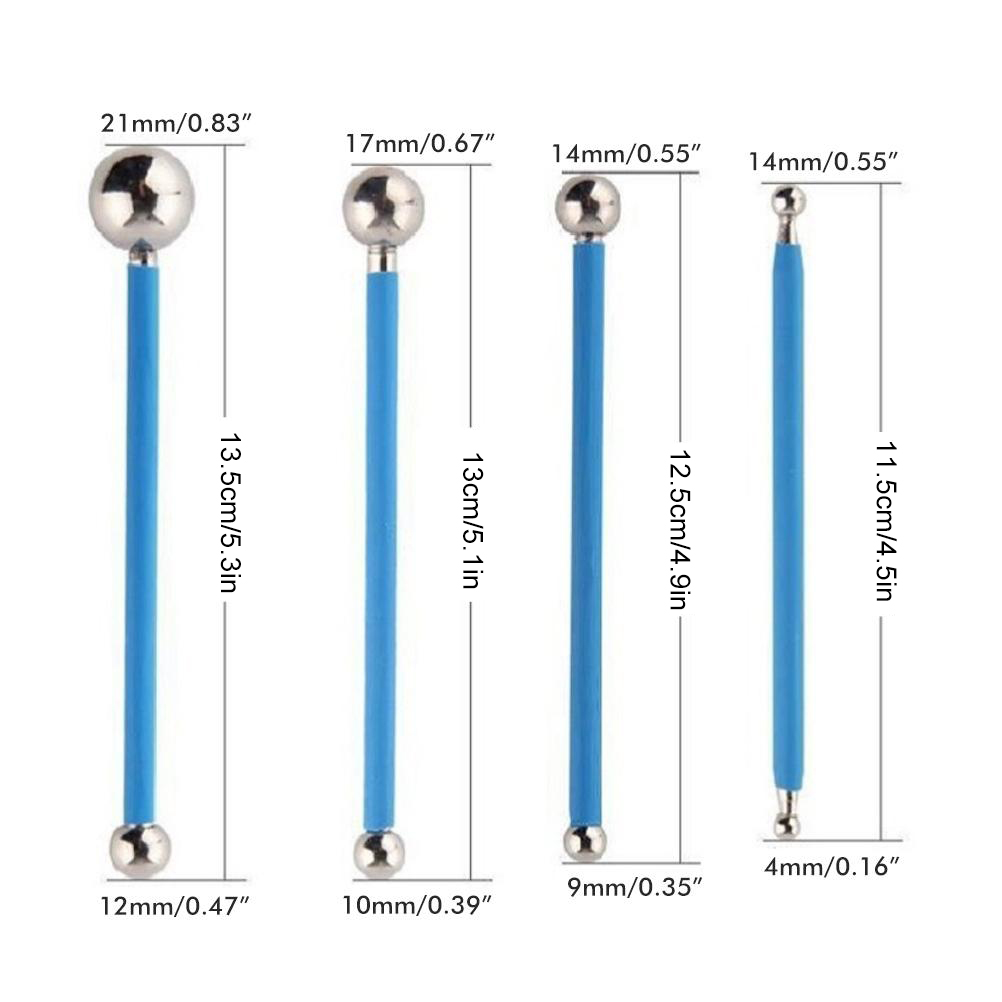 Set Mit 4 Modellierwerkzeugen Aus Edelstahl Für Diy-polymerclay, Rutschfeste Und Langlebige Modellierstäbe, Gravierstift