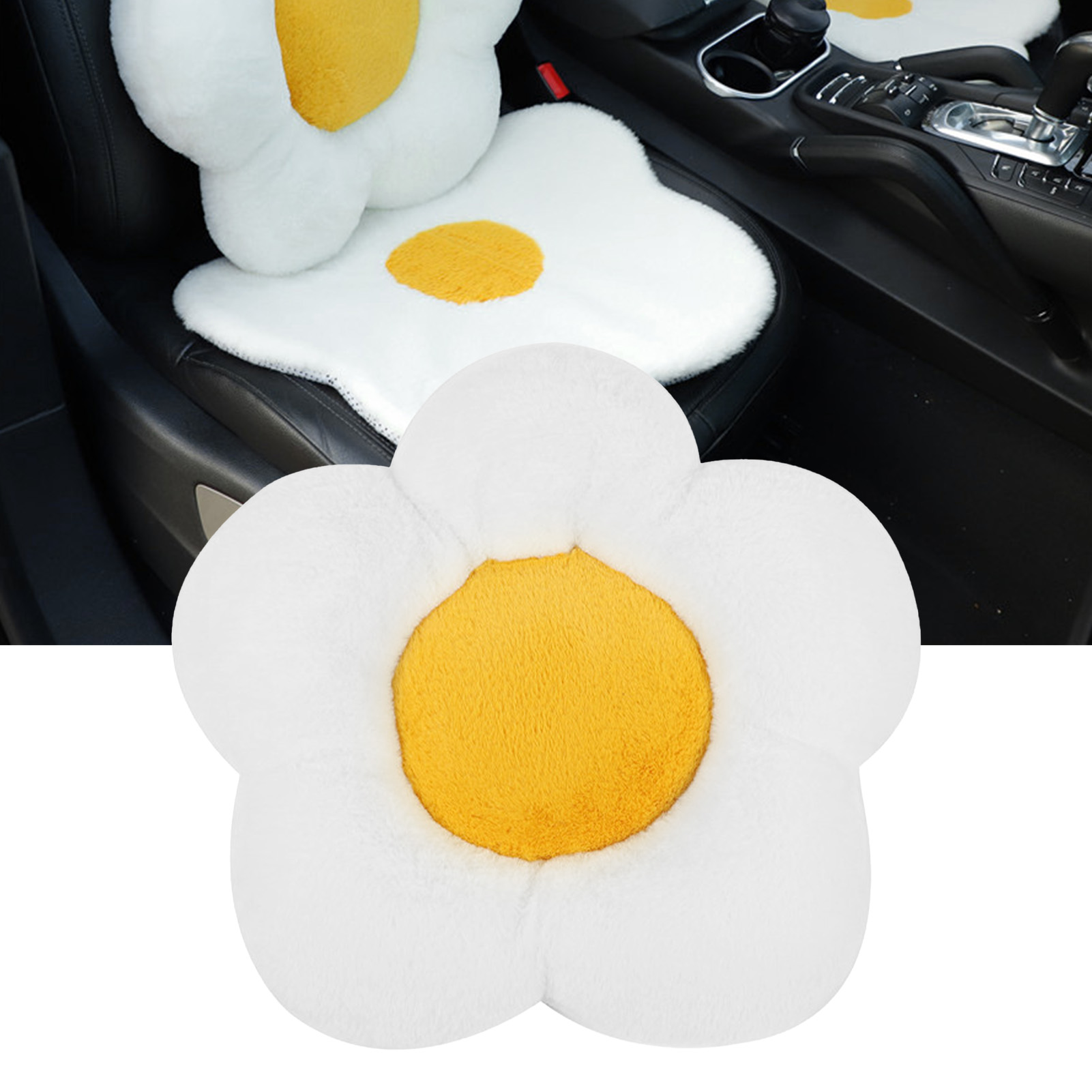 Weiches, Rutschfestes Autositz-rückenkissen Mit Frangipani-muster Gemütliches Und Warmes Auto-accessoire Bequemes Autositzkissen