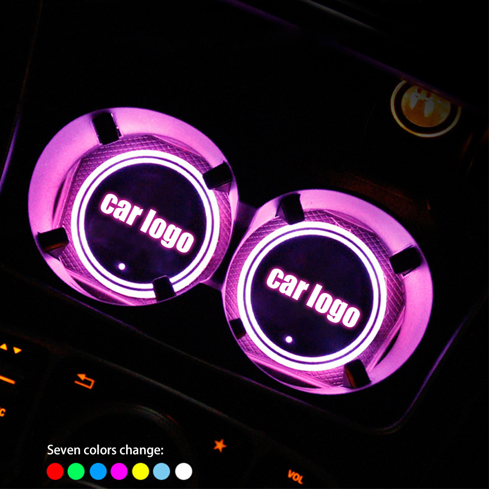 Led-beleuchtete Auto-bechermatte, Glashalter Mit 7-farben-wechsler, Usb-aufladbar, Dekorativer Getränkeuntersetzer, 1 Stück
