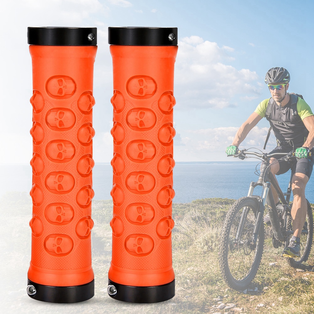 Fahrradlenker-antirutschgriffe, Lock-on-mountainbike-lenkergriffe (orange)
