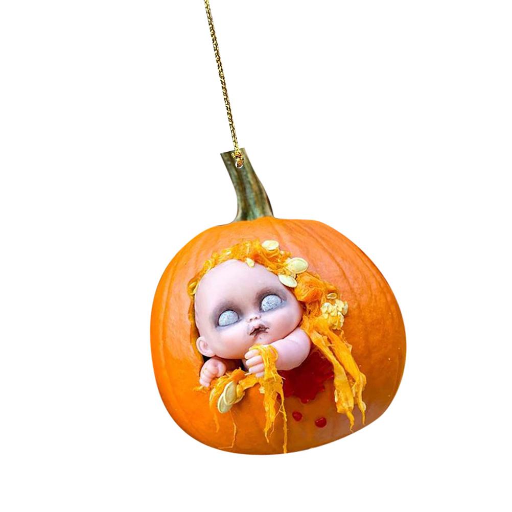 Halloween-kürbis-autoanhänger, Acryl-innenspiegel-ornament, Auto-hängedekoration, Spiegel-accessoire, Auto-charm