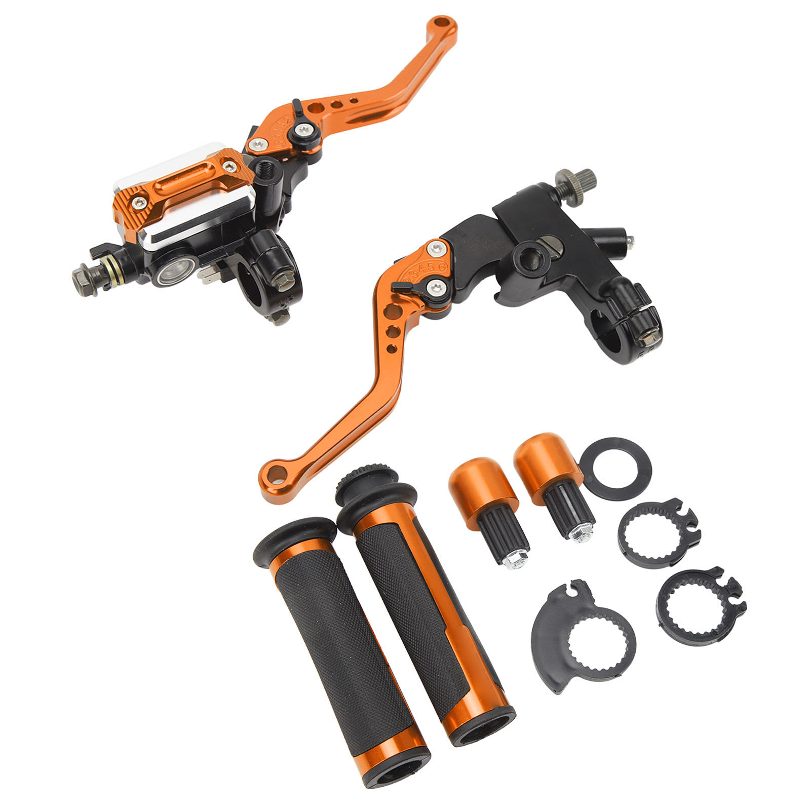 2 Motorradbremshebel 22 Mm Hauptbremszylinder Lenker Für Roller, Sportmotorrad, Roadster, Quad Orange