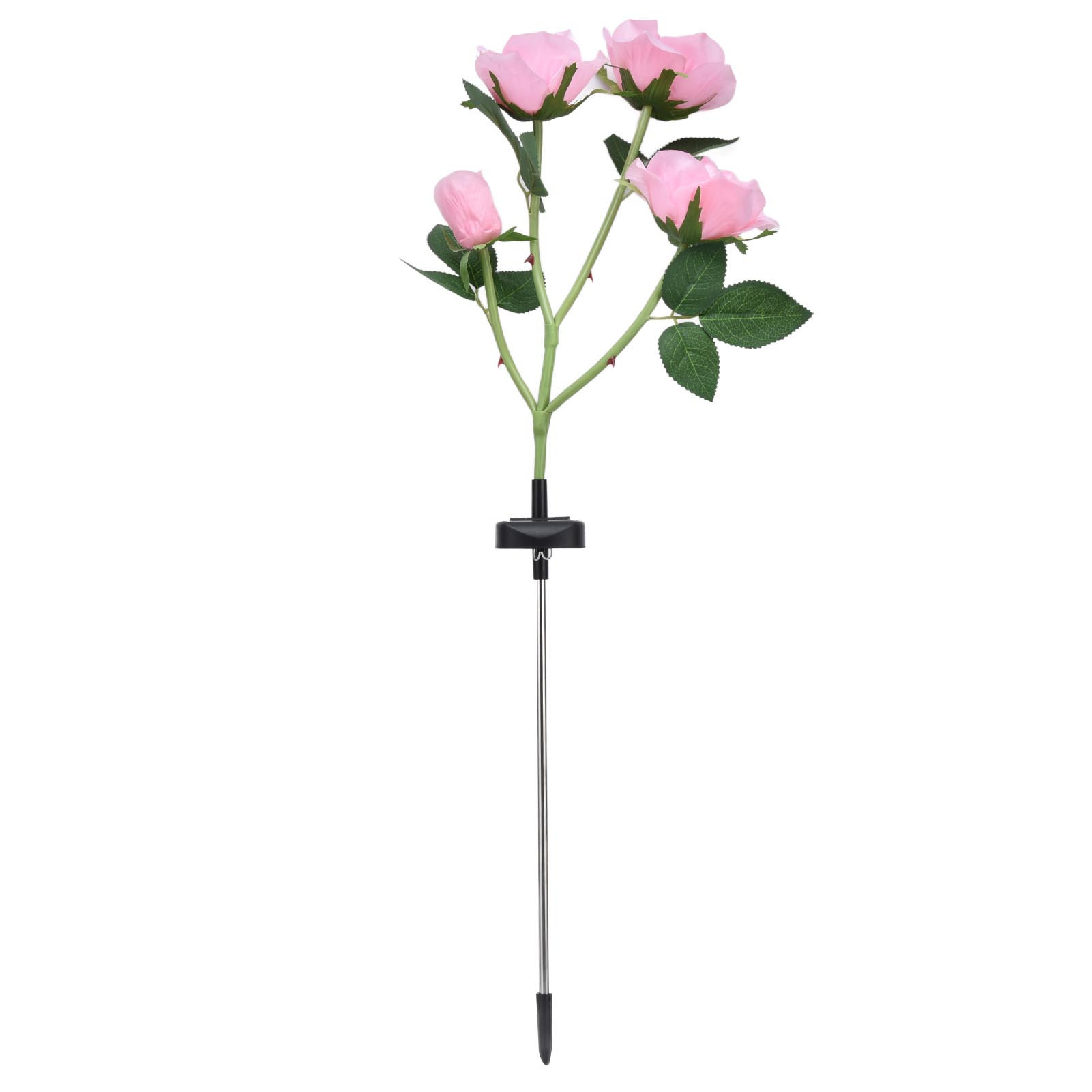 Solar-rosenleuchte Mit 4 Köpfen, Ip65 Wasserdicht, Dekorative Led-blumenlandschaftsleuchte Für Garten Und Hof (rosa Led-lichtfarbe)