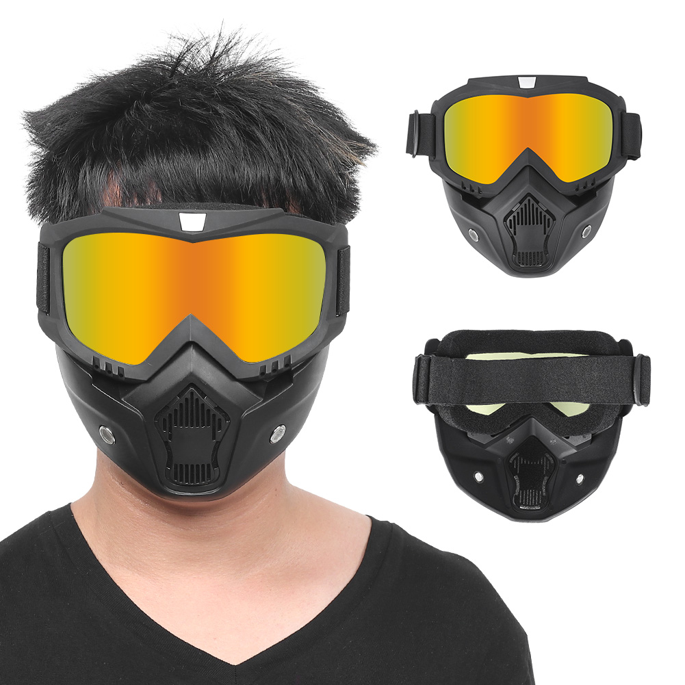 Motorradbrille Mit Abnehmbarer Maske, Schutzbrille Für Outdoor-fahrten Und Radfahren (rot)