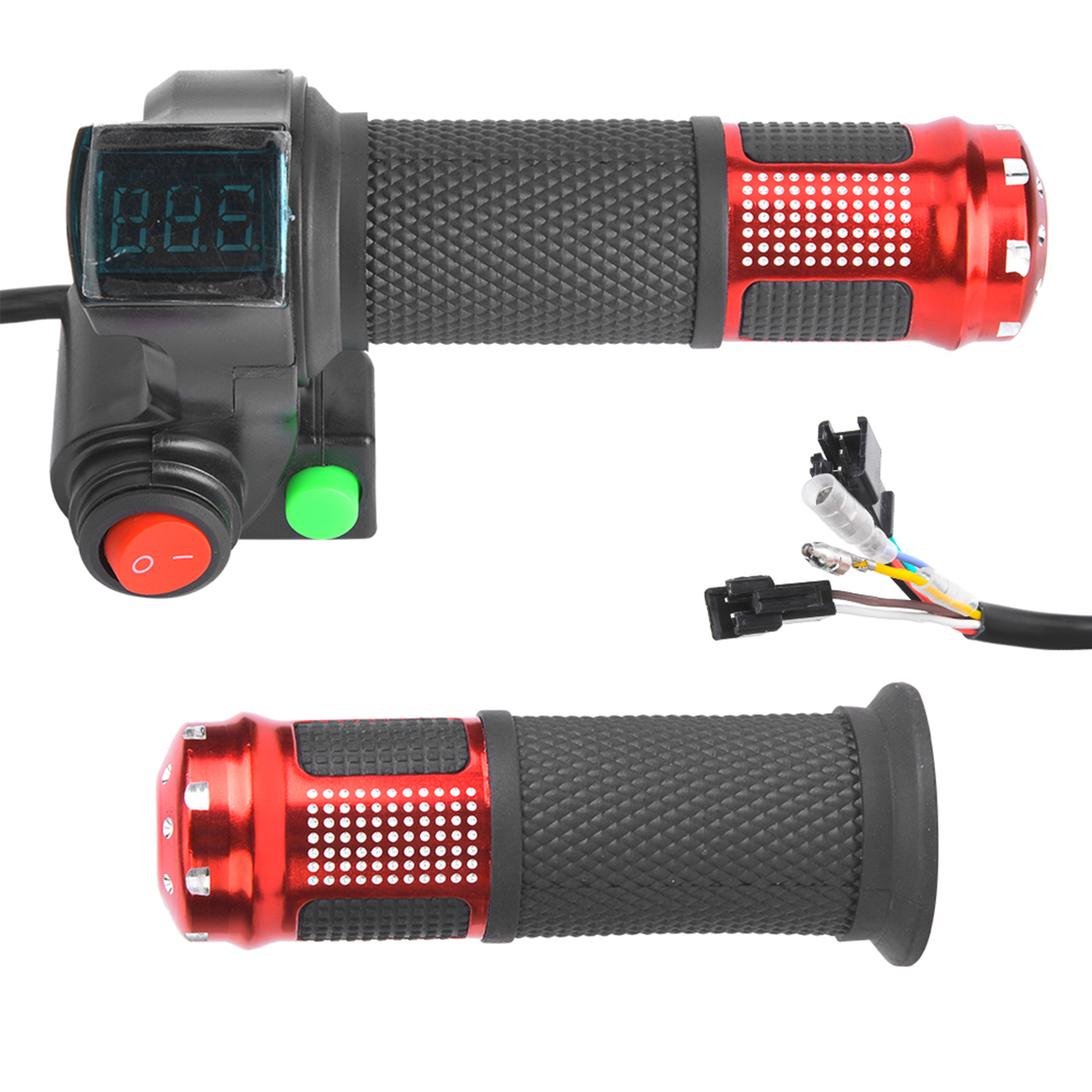 1 Paar Universelle Drehgasgriffe Mit Led-spannungsanzeige Für 12–99 V Elektrofahrräder Und -roller